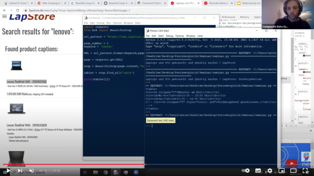 Webscrapping mit Python - OpenLearning Seminar mit Mounir Affifi